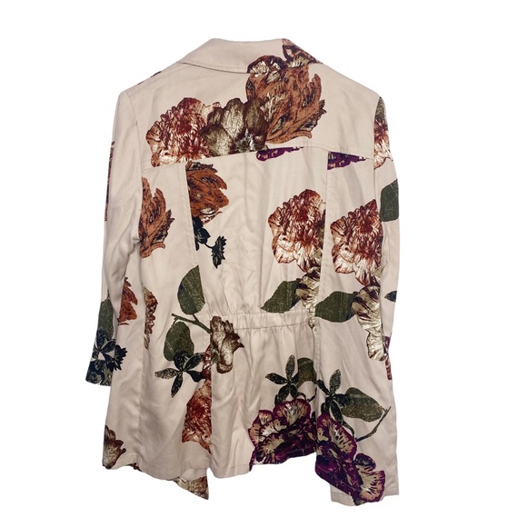 Chico’s Dusty Rose Pink Open Draped Jacket Gathered Back Pockets Size 1 i - Picture 6 of 6